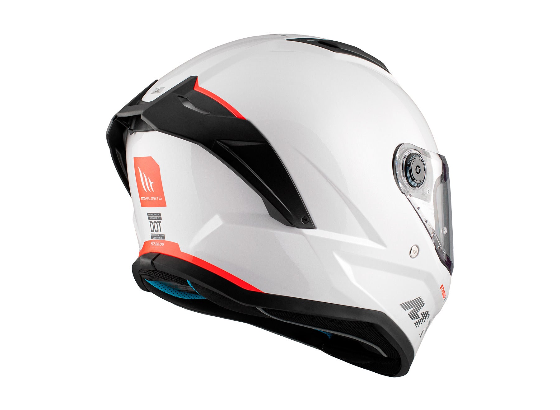 MT Stinger 2 Solid A0 Gloss Helmet - Pearl White