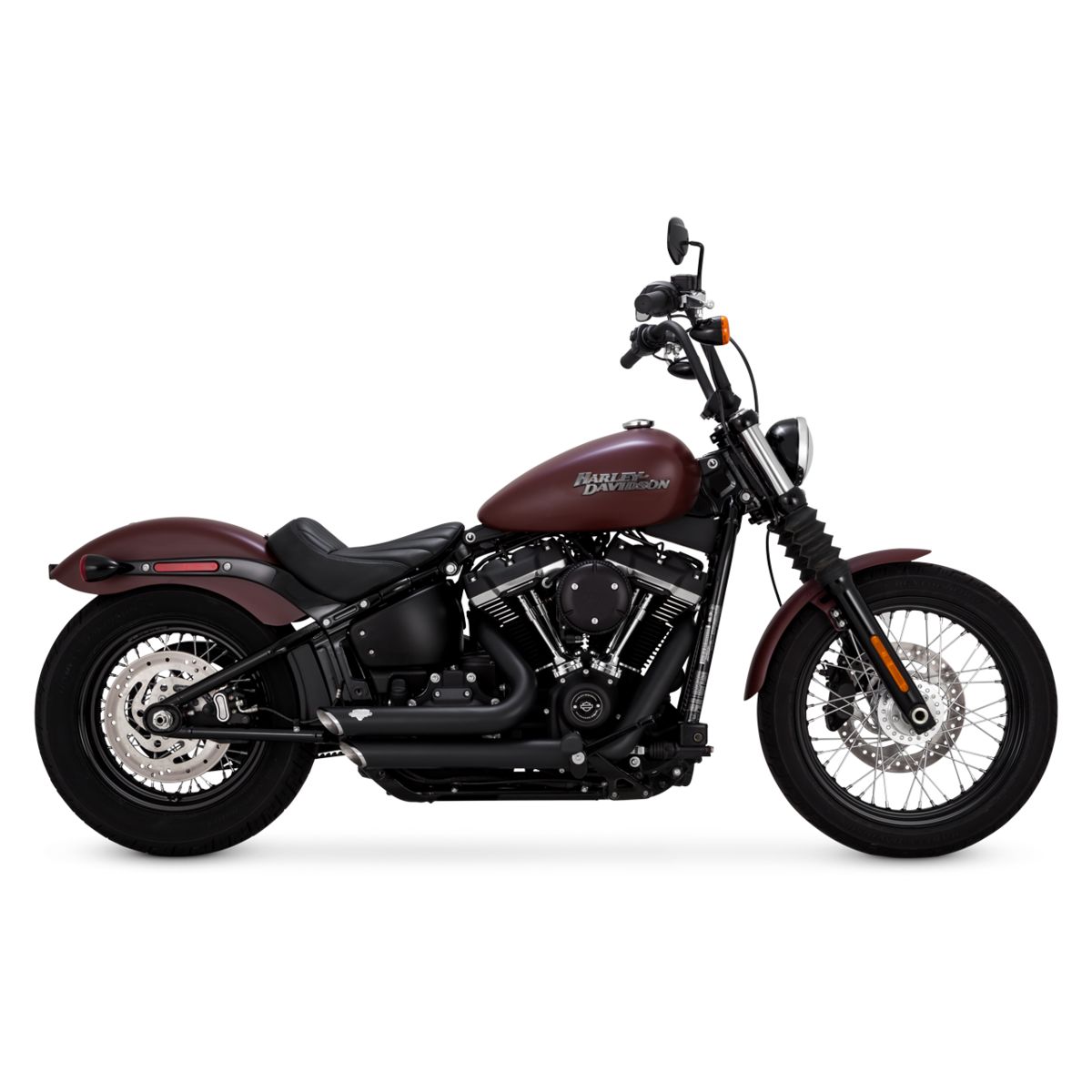 Vance & Hines Black Exhausts - Shortshots Staggered - Softail