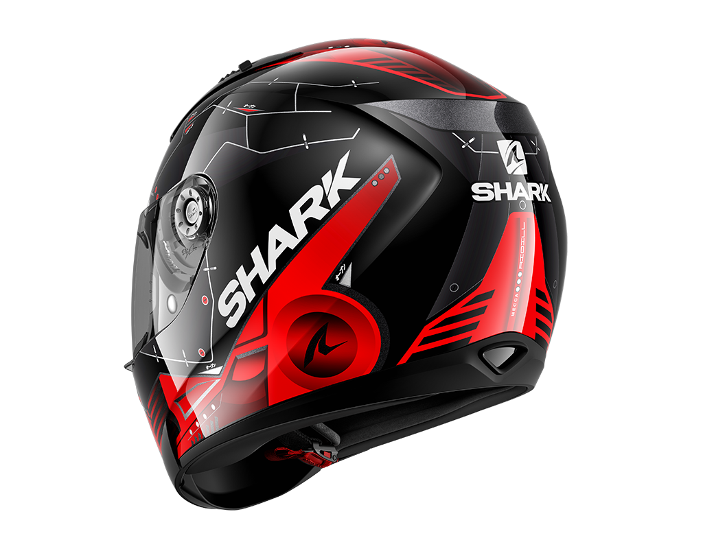 Shark Ridill Mecca Gloss Helmet - BLK/RED/SLVR